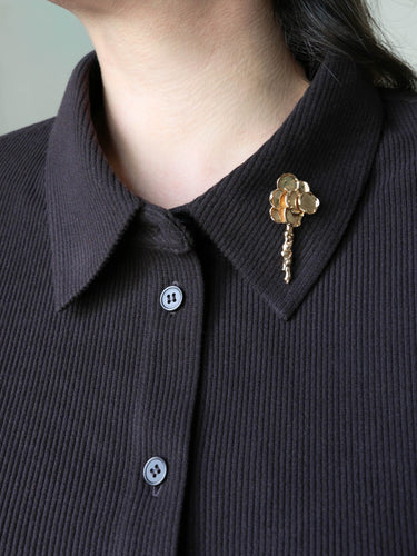 Broche Chaumet - Broche bouquet de fleurs en or jaune 18 carats 58 Facettes 1153.4