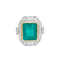 Bague 55 Bague en or jaune et or blanc 750 émeraude et diamants 58 Facettes 30866