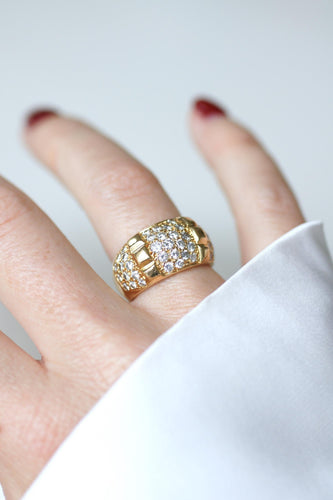 Bague 52 Van Cleef & Arpels - Bague jonc en or jaune et diamants 58 Facettes