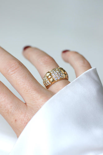 Bague 52 Van Cleef & Arpels - Bague jonc en or jaune et diamants 58 Facettes