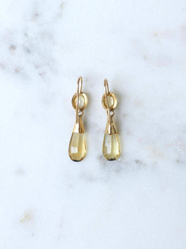 Boucles d'oreilles Boucles d'oreilles pendantes goutte en or jaune et citrine 58 Facettes