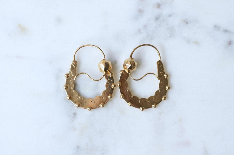 Boucles d'oreilles Boucles d’oreilles créoles savoyardes en or rose et jaune 18k 58 Facettes