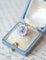 Bague 53 Bague - Bague de fiançailles marguerite en platine et saphir de Ceylan 58 Facettes