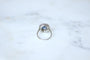 Bague 53 Bague - Bague de fiançailles marguerite en platine et saphir de Ceylan 58 Facettes
