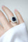 Bague 54 Bague Pompadour Art Déco en or rose 18k et platine, saphir et diamants 58 Facettes