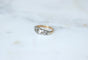 Bague 51 Bague jarretière en or rose 14Kt et argent, diamants taillés en table et rose 58 Facettes