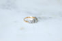 Bague 51 Bague jarretière en or rose 14Kt et argent, diamants taillés en table et rose 58 Facettes