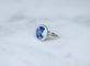 Bague 51 Bague Art déco en platine saphir de Ceylan non chauffé et diamants 58 Facettes