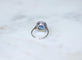 Bague 51 Bague Art déco en platine saphir de Ceylan non chauffé et diamants 58 Facettes
