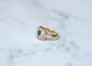 Bague Bague cœur en or jaune 18k, émeraude, diamants et nacre 58 Facettes