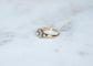 Bague 55 Bague marguerite ancienne en or rose 18kt et platine et diamants 58 Facettes