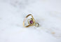 Bague 56 Bague Duchesse Belle Époque en or jaune 18k, platine, rubis et diamants 58 Facettes