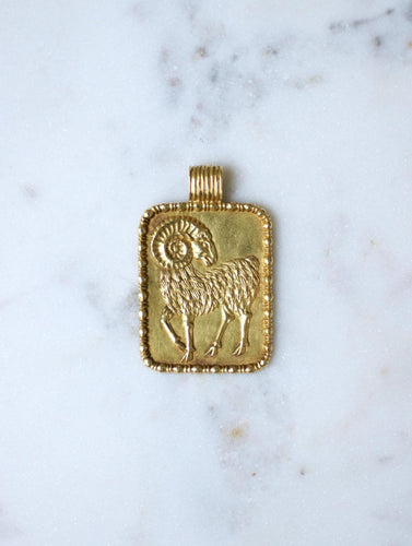 Pendentif Fred - Pendentif zodiaque Bélier en or jaune 18 kt 58 Facettes