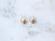 Boucles d'oreilles Boucles d'oreilles dormeuses taille ancienne coussin en or rose et diamants 58 Facettes