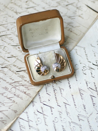 Boucles d'oreilles Boucles d’oreilles coquillage en or rose 18 ct et diamants 58 Facettes