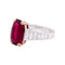 Bague 57 Bague en or blanc et or jaune 750 sertie rubis et diamants 58 Facettes 34079