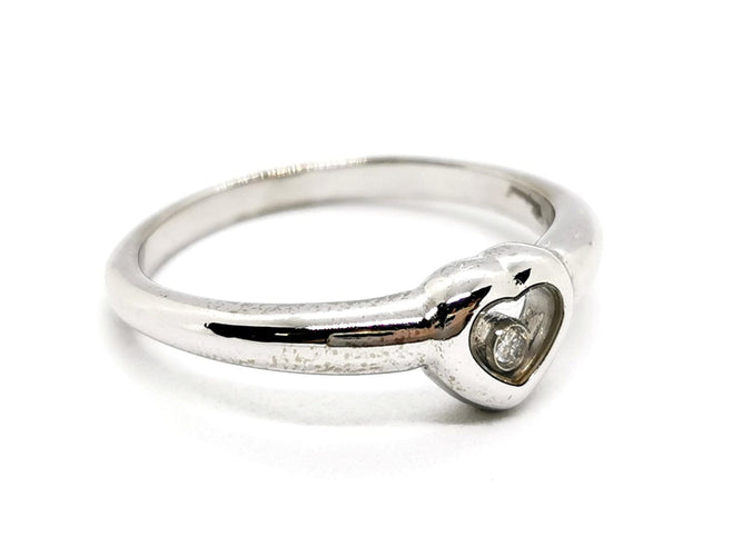 Bague 65 Chopard Bague Coeur Happy Diamonds Or blanc Diamant 58 Facettes 1160016CN