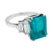 Bague 54 Bague en or blanc 750 avec émeraude 5,90 ct et diamants 58 Facettes 30684