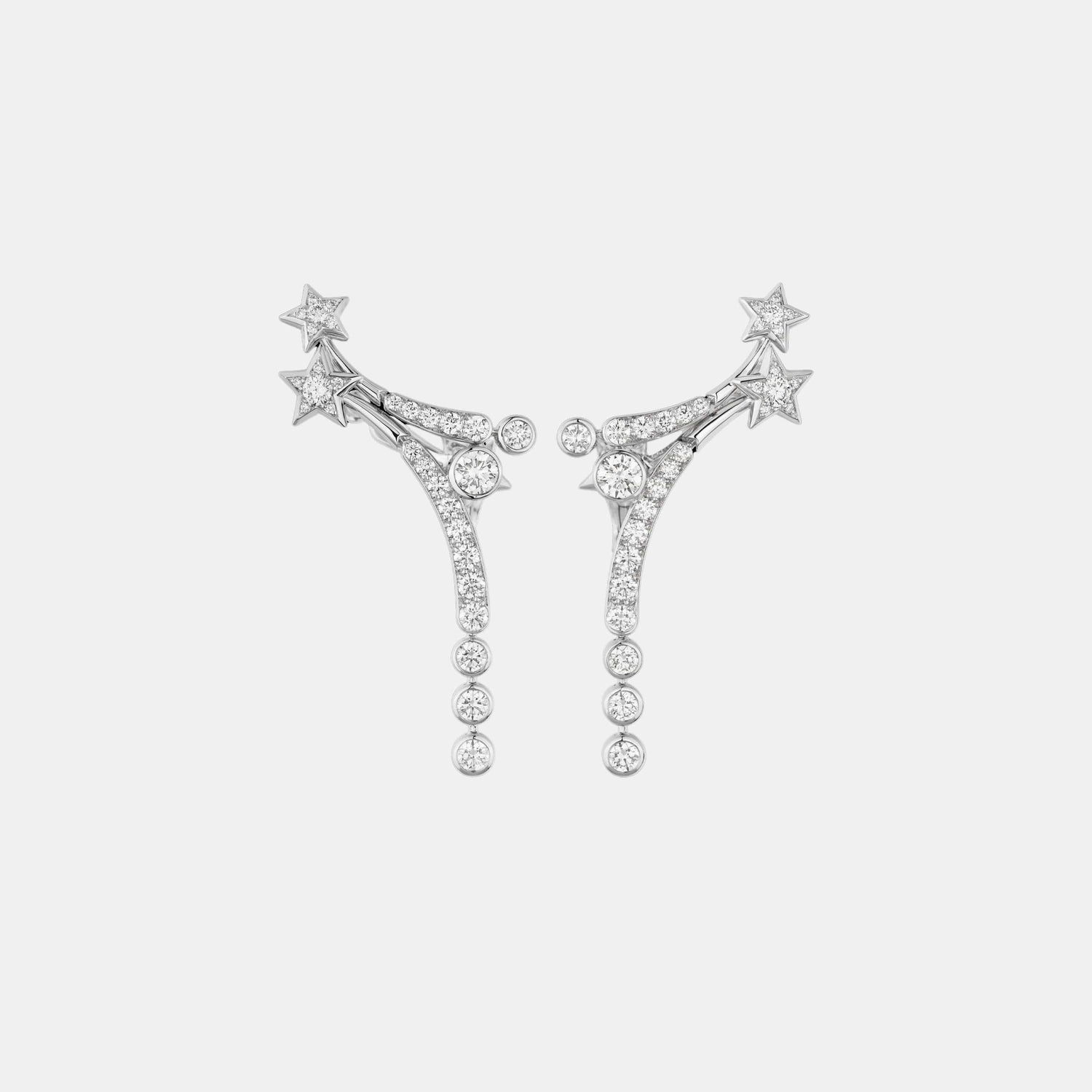 Boucles d'oreilles Comète Or blanc Diamant