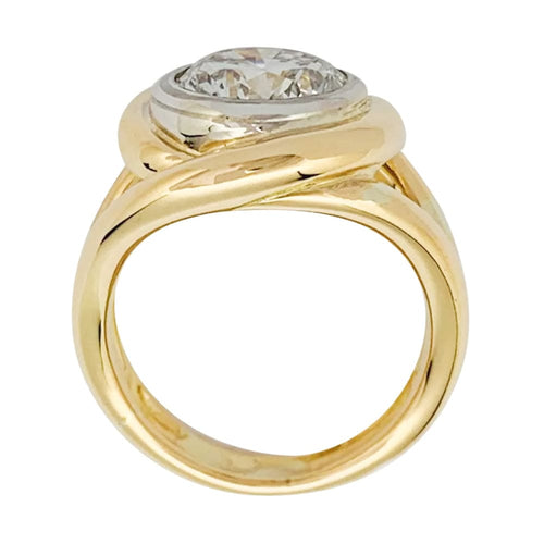 Bague 50 Bague astragale entrelacée bicolore en or 750 avec diamant 2,78 ct 58 Facettes 31786