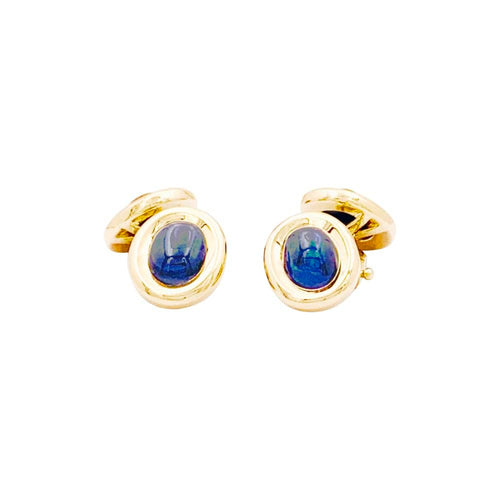 Boutons de manchette Cartier - Boutons de manchette en or jaune et saphirs 58 Facettes 35240