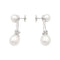 Boucles d'oreilles Boucles d’oreilles pendantes perles et diamants en platine et or blanc 58 Facettes 33846