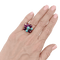 Bague 53 Cartier Délices de Goa - Bague en or rose avec diamant, turquoises et améthystes 58 Facettes 34811