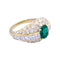 Bague 54 Bague en or jaune sertie d’une émeraude coussin et diamants 58 Facettes 32324