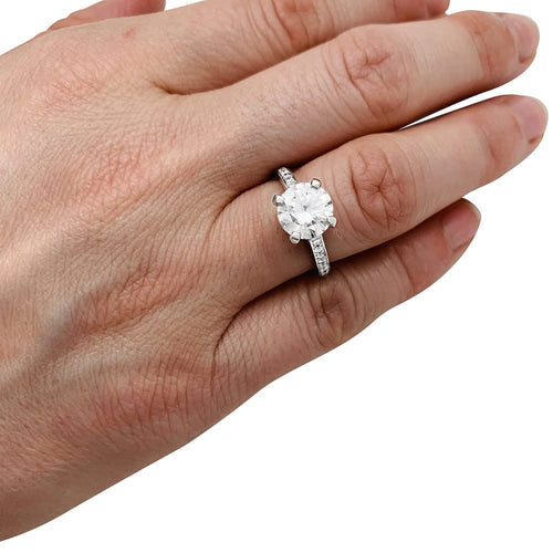 Bague 49 Bague en platine 950 sertie d’un diamant 2,02 ct HRD 58 Facettes 30455