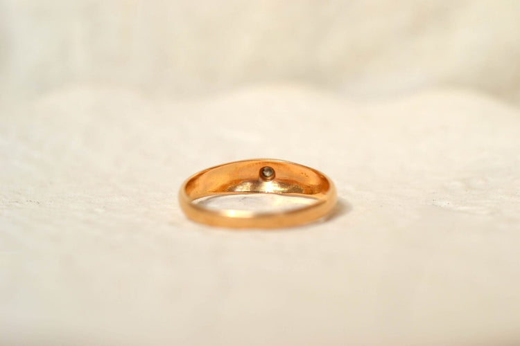 Bague 57 Bague jonc en or jaune 18 carats et diamant 58 Facettes 3569