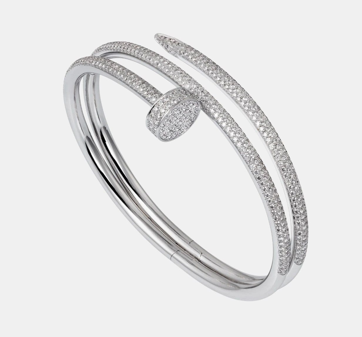 Bracelet Juste un Clou Or Gris 624 Diamants Pavé