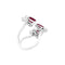 Bague 46 Bague ouverte en or blanc 750 sertie de rubis et diamants 58 Facettes 35094