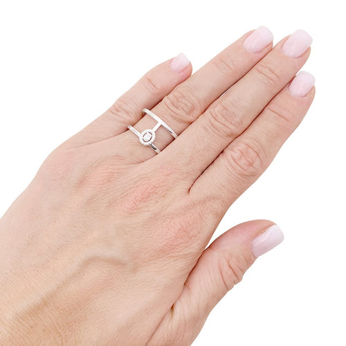 Bague 54 Messika Glam'Azone - Bague en or blanc et diamants 58 Facettes 33978