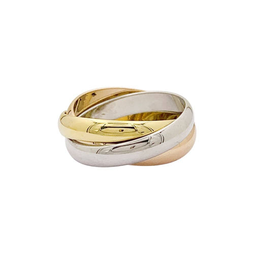 Bague 47 Cartier Trinity - Bague grand modèle en or jaune, rose et blanc 58 Facettes 35054