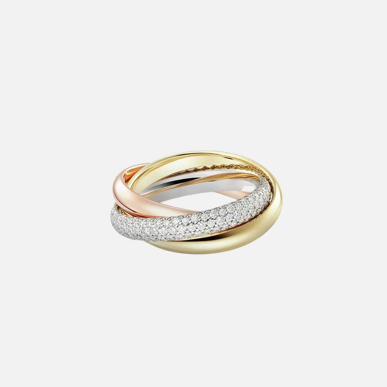 Bague Trinity Classique 156 Diamants Pavé