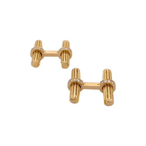 Boutons de manchette Van Cleef & Arpels - Boutons de manchette en or jaune et diamants 58 Facettes 34578