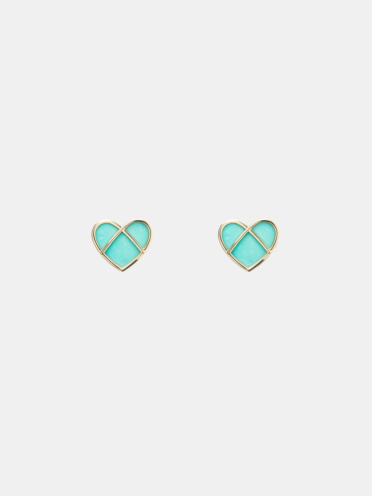 Boucles d'oreilles L'Attrape-Coeur Or jaune Turquoise