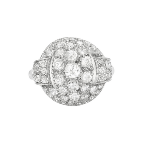 Bague 54 Bague platine pavage diamants Art Déco 58 Facettes 23/245