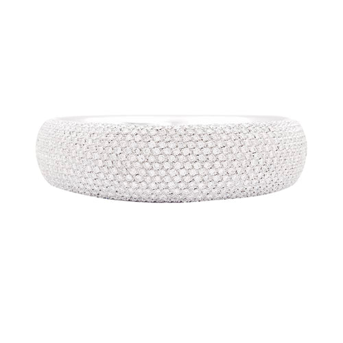 Bracelet Bracelet jonc en or blanc 750 pavé de diamants 58 Facettes 34080