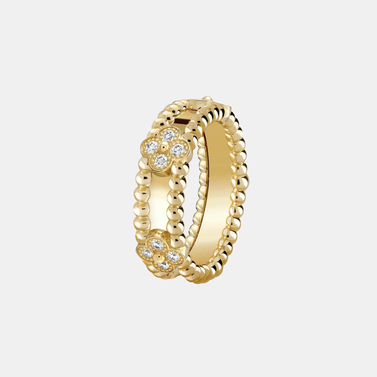 Bague Perlée Or jaune Diamant 0.34ct