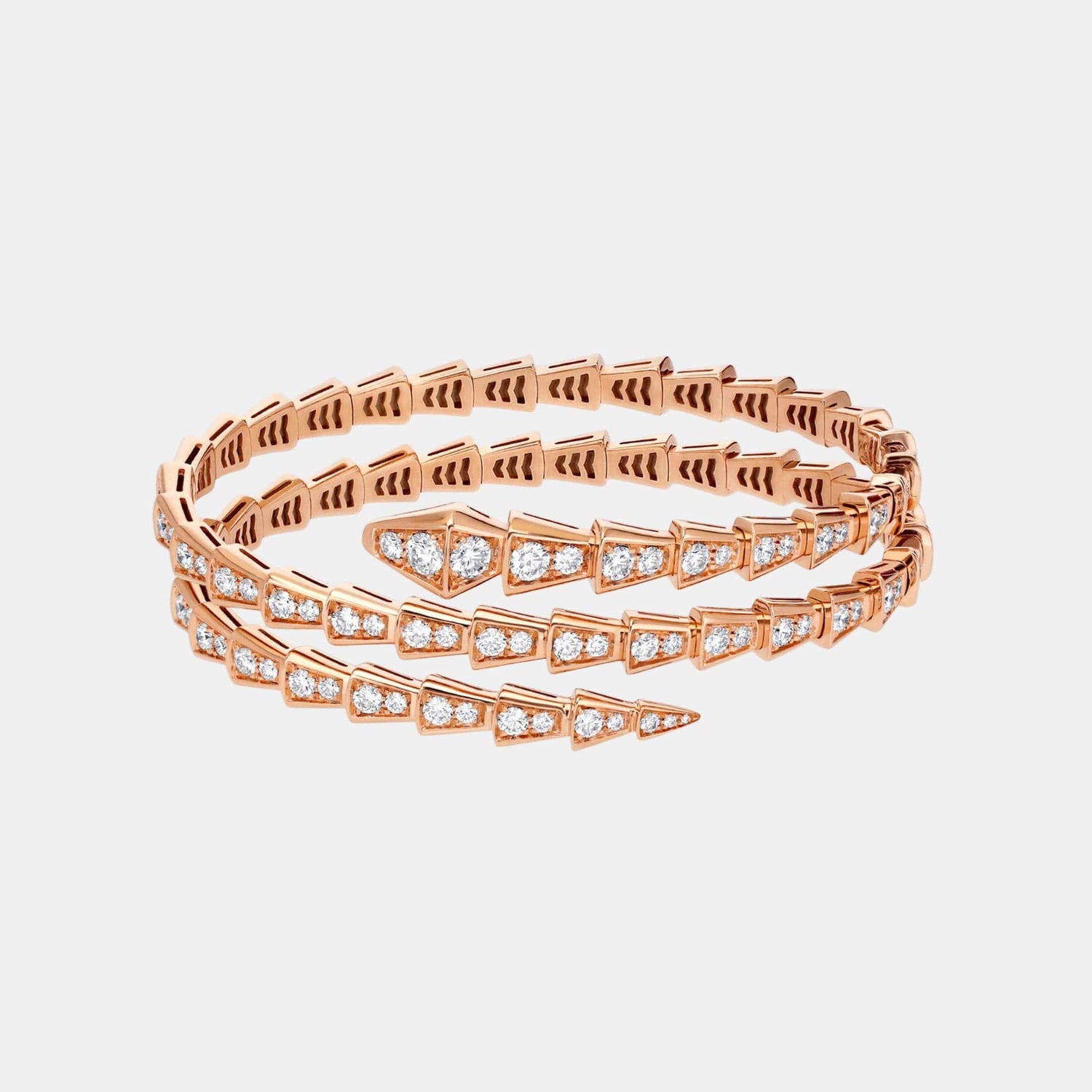 Bracelet Serpenti Viper Or rose Diamant 5.02ct