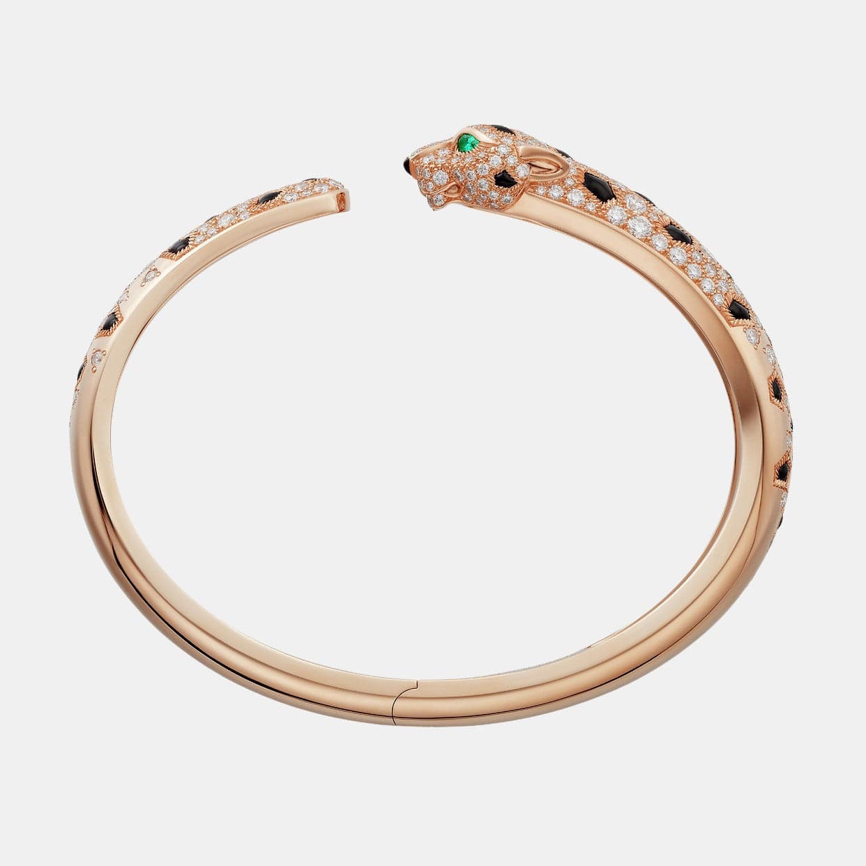 Bracelet Panthère Or rose Émeraude