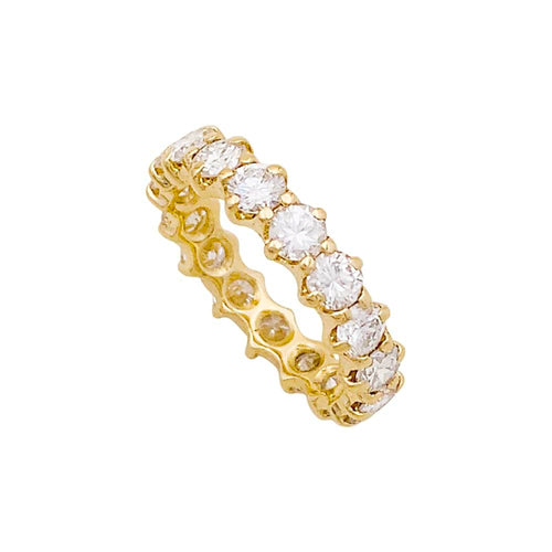 Bague 51 Alliance américaine - Bague en or jaune 750 et diamants 58 Facettes 34861