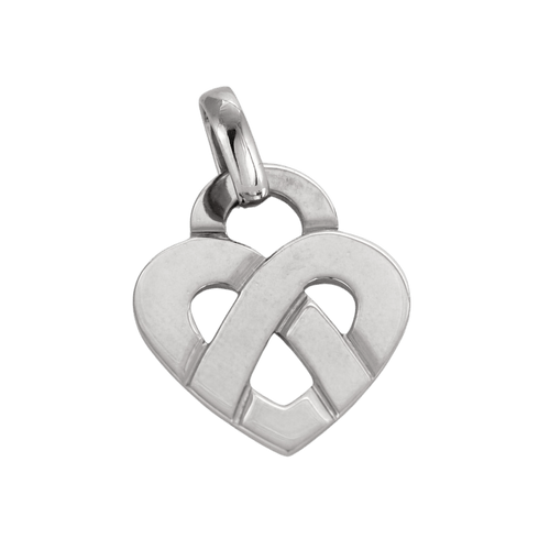 Pendentif POIRAY  "COEUR ENTRELACÉ". Pendentif en or gris 58 Facettes DDV7353-3