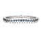 Bracelet Bracelet tennis double, or blanc, diamants et saphirs 58 Facettes 240453