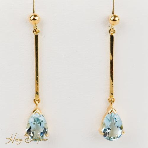 Boucles d'oreilles Ohrhänger - Boucles d’oreilles en or 750 avec aigues-marines 58 Facettes 2537