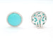Boucles d'oreilles Leo Pizzo - Boucles d’oreilles en or blanc 18 ct avec turquoise et diamants 58 Facettes 8440