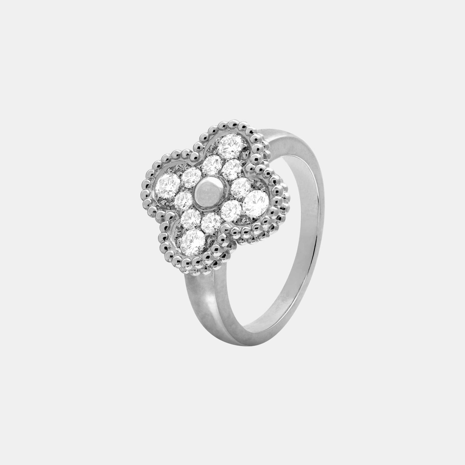 Bague Vintage Alhambra Or blanc Diamant 0.48ct