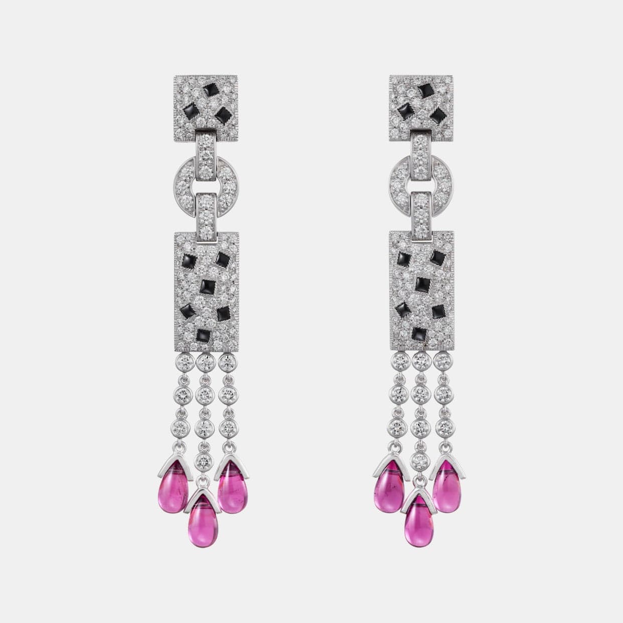 Boucles d'oreilles Panthère Or blanc Mixte