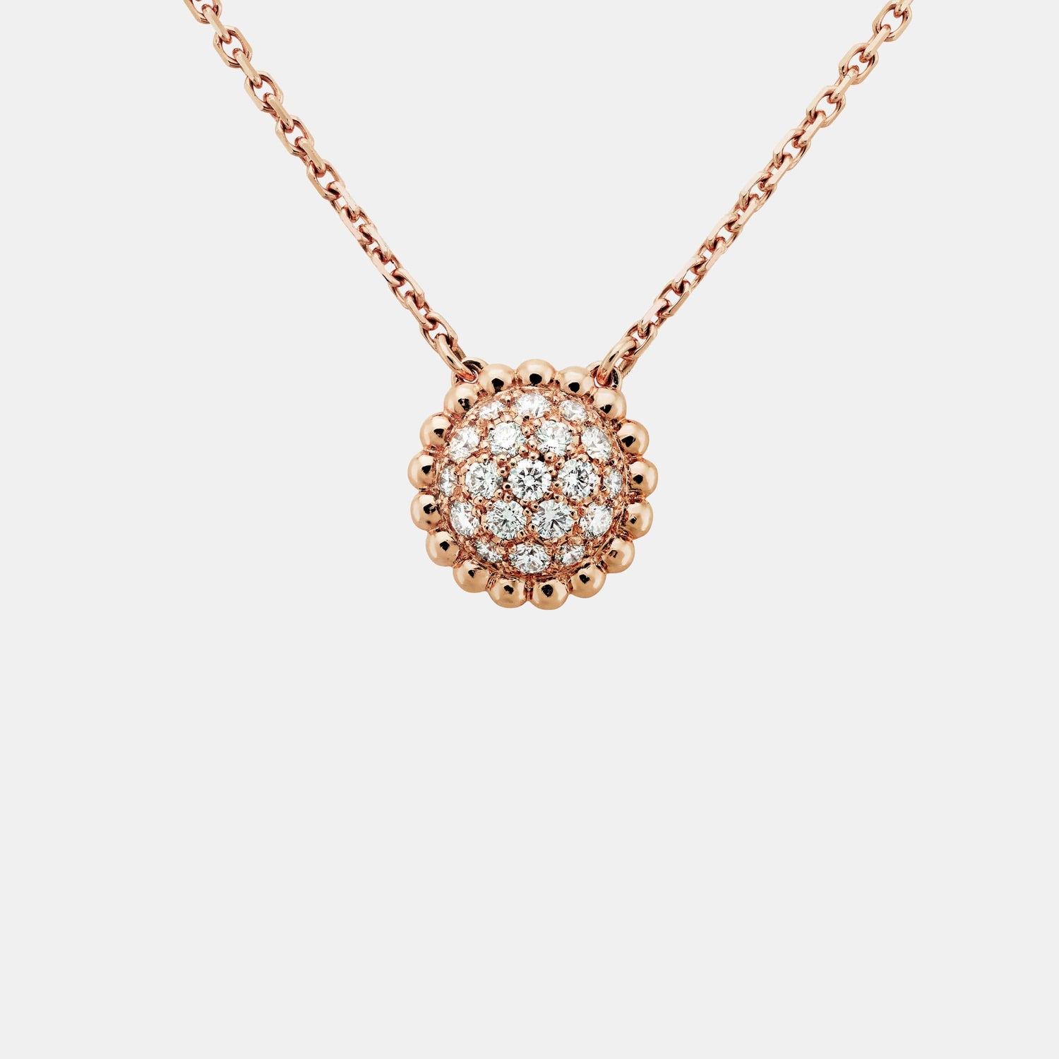 Pendentif Perlée Or rose Diamant 0.35ct